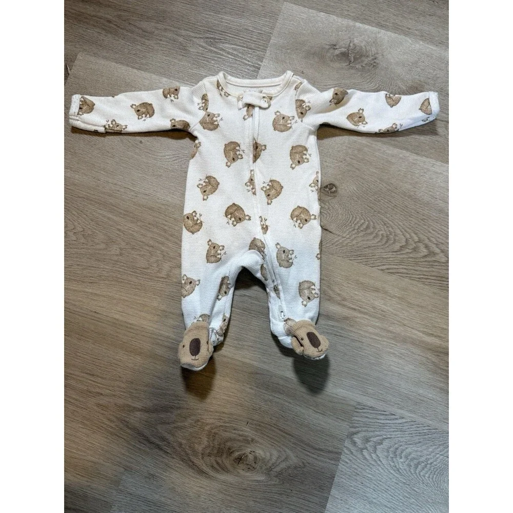 Just One You by Carters Newborn Koala Footed Sleeper Zip Up Waffle Knit NB